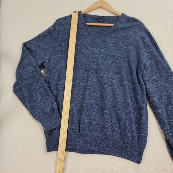 J. Crew Blue V-Neck Sweater Mens Size Large Slim Fit - Picture 5 of 12